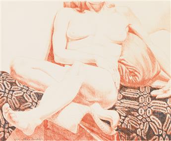 PHILIP PEARLSTEIN (1924 - 2022) Girl on Blue Coverlet.                                                                                           